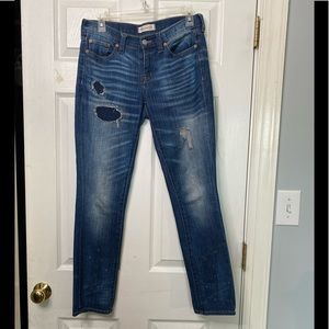 Madewell Slim Straight Boyjean Distressed Boyfriend Paint Splatter Jean, Size 24